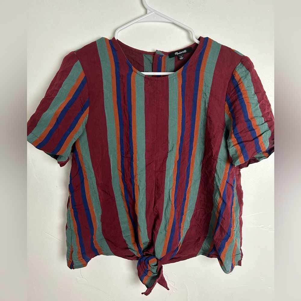 Madewell Button-Back Tie Tee Rosalinda Stripe